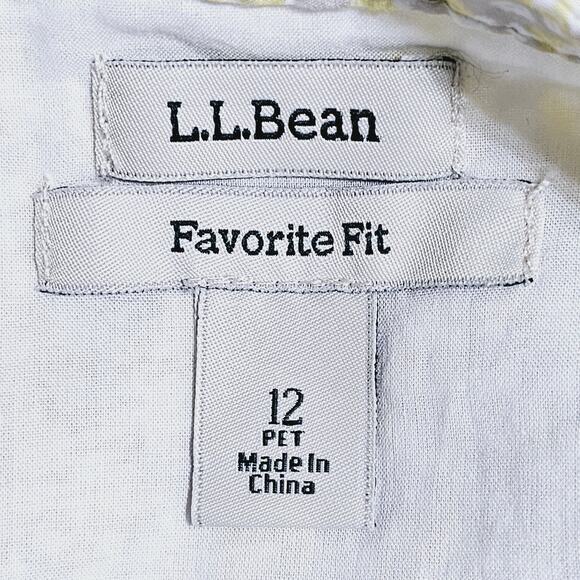 L.L. Bean Favorite Fit Mini Skirt Tan Yellow Floral Pockets Women's Size 12P - Picture 4 of 6